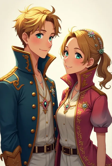 Anime, Fire Emblem Preppy King and Princess both wearing a Massive Popped Collar Polo Taller than his Head 