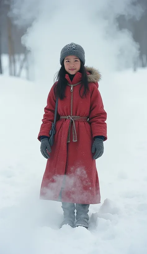 Tibetan Cute Girl, Tibetan Snow  ， 2000，White smoke， Full of dynamism，Hasselblad，  National Geographic photos ， Half-length portrait,  high quality photos ， full-body photo ，Lower Body，Wear shoes，20-year-old girl，Wear shoes，Wear shoes，Tibetan clothing，Tibe...