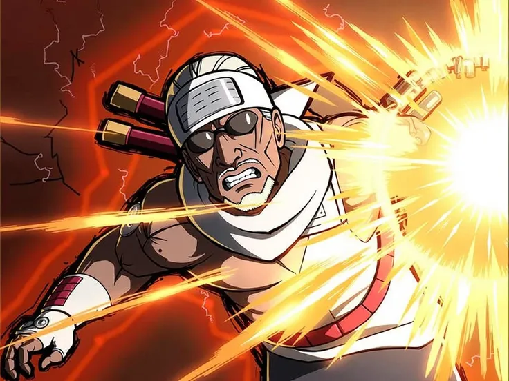 a man named Killer Bee doing his fire electric skills ability on his hand. the effect is insane