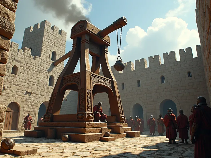 Create a catapult for me in the medieval atmosphere