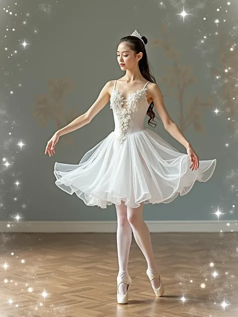 A ballerina in white clothes 