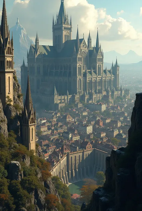 Grande cité epiques, médiévale et fantastique, d’énormes murailles, des milliers d’habitations, un grand chateau majestueux et une grande cathédrale epique 