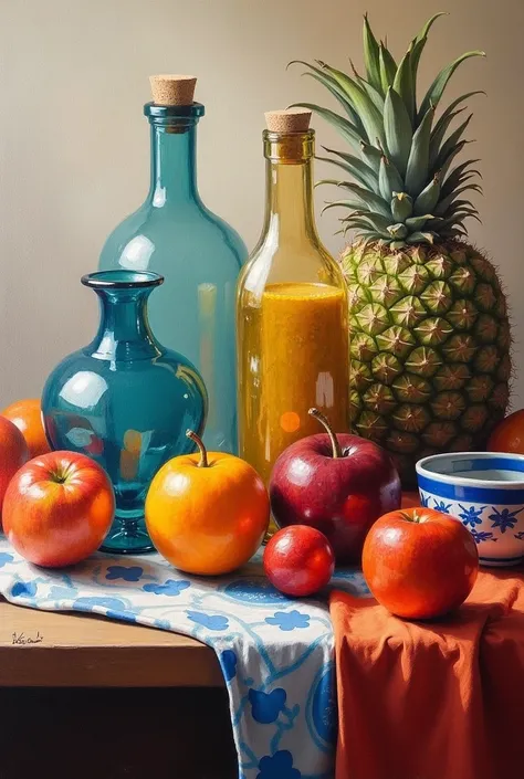 Create an oil painting still life