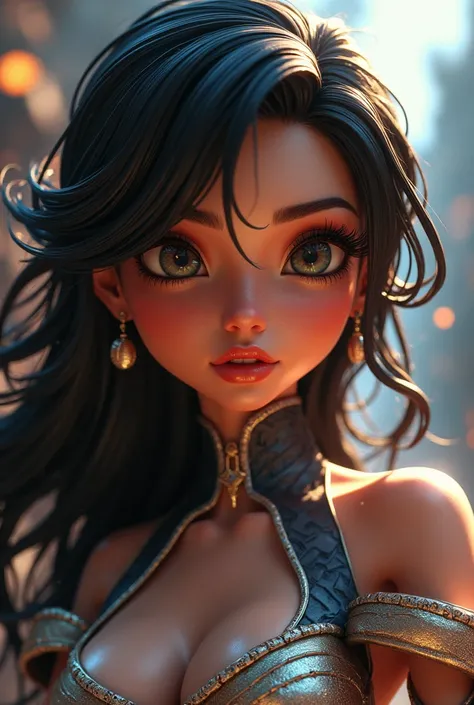 a female character from cartoon network, beautiful detailed eyes, beautiful detailed lips, extremely detailed face, long eyelashes, gorgeous detailed hair, intricate detailed clothing, vibrant colors, 3D rendering, hyper realistic, photorealistic, masterpi...