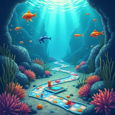 Underwater Adventure Ludo Theme
Concept: Dive into an underwater world with marine life, treasures, and coral reefs.
Design Details:
Each players pieces could be different sea creatures like turtles, fish, dolphins, and crabs.
The path can wind through und...