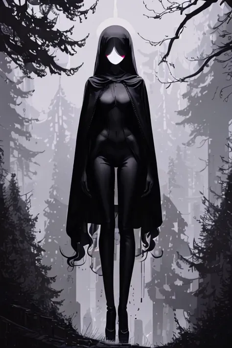 pixel art.,  who looks like  Slendermans thin tentacles ,    but woman   , scary,   Slendermans thin tentacles, operator   ,   Creepypasta   ,   Long black hair ,    empty title   , High, for the anime girl Shchupolsk     