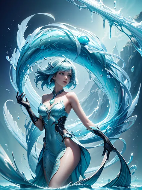 offcial art, Unity 8k wallpaper, Ultra-detailed, Beautiful and aesthetically pleasing, tmasterpiece, best qualityer, (tangled, datura, clew, meshing), (s fractal art: 1.3), 1 Mermaid Man, (Black hairstyle: Long hair) Ocean, Extremely detailed, dynamic angl...