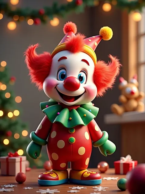 Create an advertisement with this photo ,  reminding people that Clown Brillitos is available for any Christmas activity