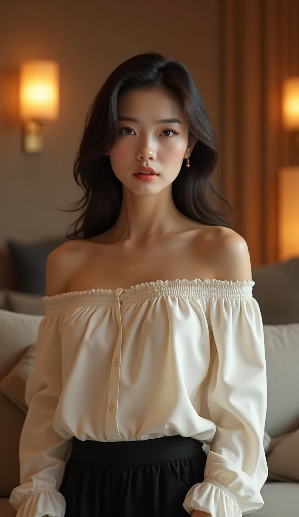 8k, masterpiece, best quality, ultra-detailed, (ultra realistic:1.3), (clean photo:1.2), (ultra high resuliton:1.3), (soft lighting:1.2)), (perfect image coloring), (bright lighting:1.2), chinese face, adult face, perfect chinese woman, aged 34, chest forw...