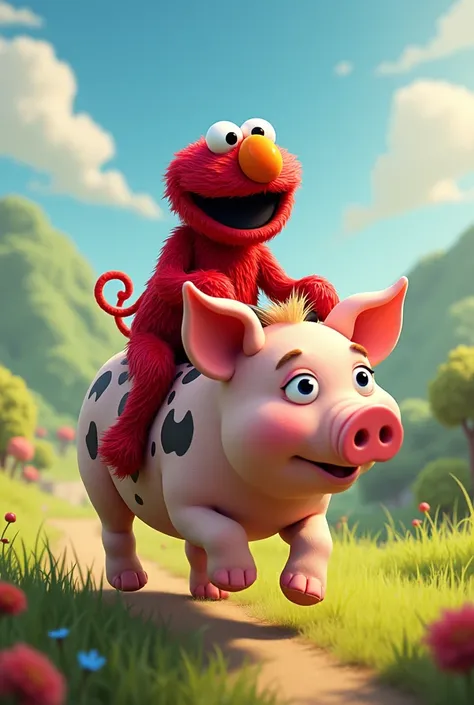 Elmo, Riding a pig