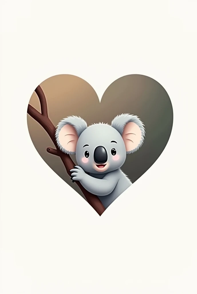 heart with a koala in the form of a logo