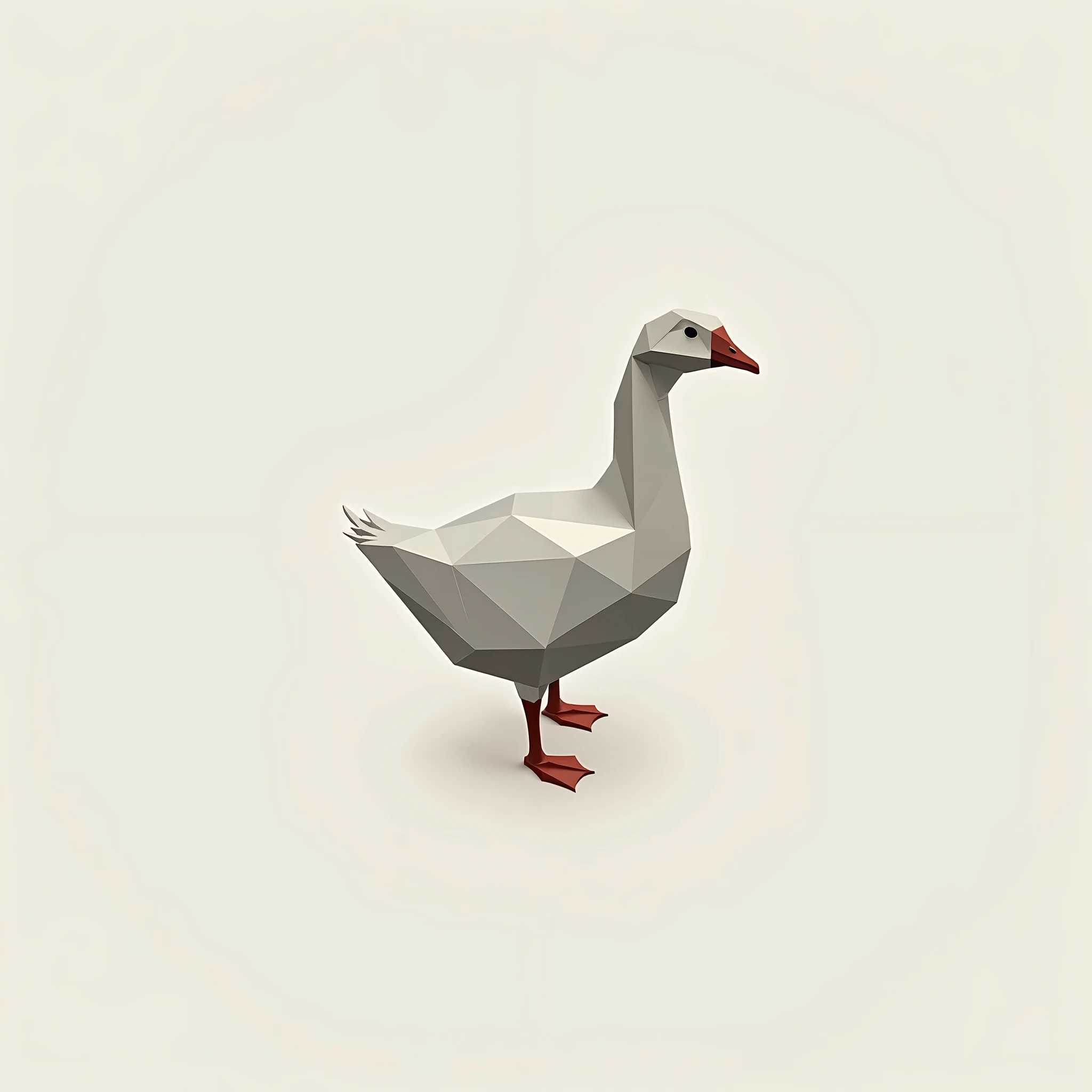  geometrical logo of goose in isometric style