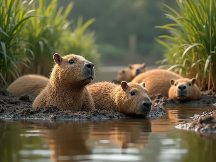 Capybaras like to sleep in holes in the mud 