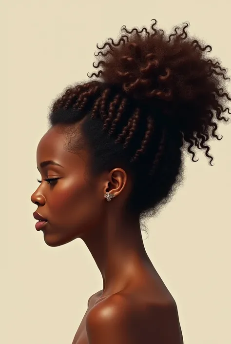 a draw of african hair transformation from unhealthy to healthy hair 