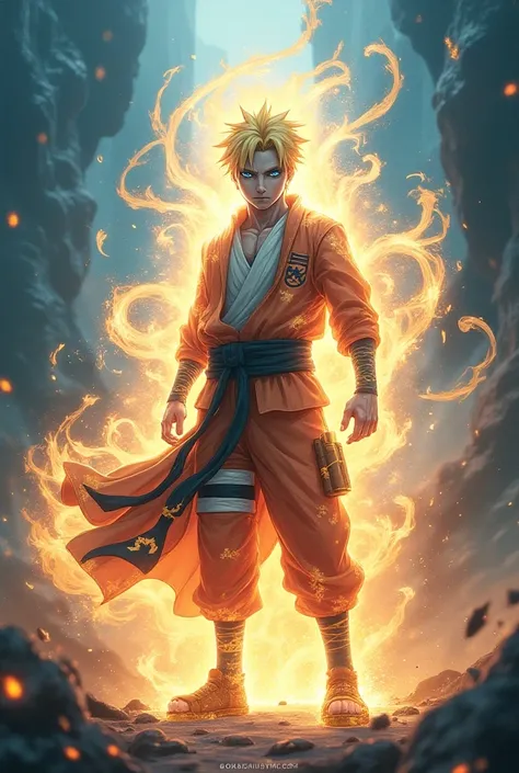 Create Naruto with resurrection jutsu (senin mode) filled with surrounding rays