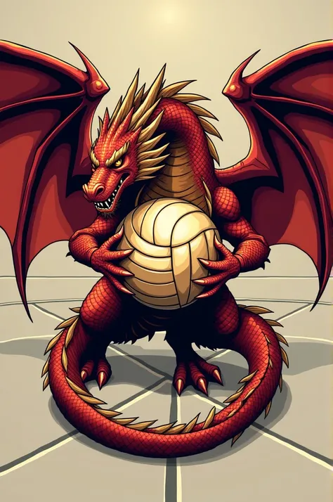 Logo of dragon and volleyball 