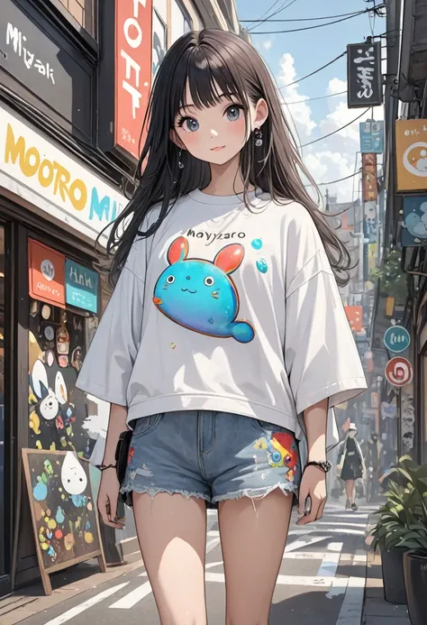 Ultra-realistic Hayao Miyazaki style, Simple line acronym abstract art, Cute design, Street Style, Cute Amoeba , Totoro