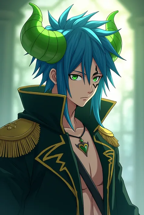 jellal Fernandez With Green horns,the horns must not be too large