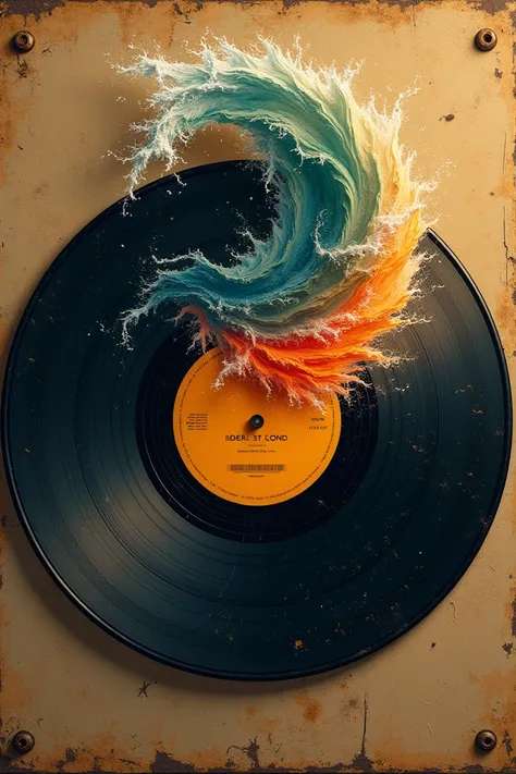 A sound wave ,  old vinyl record