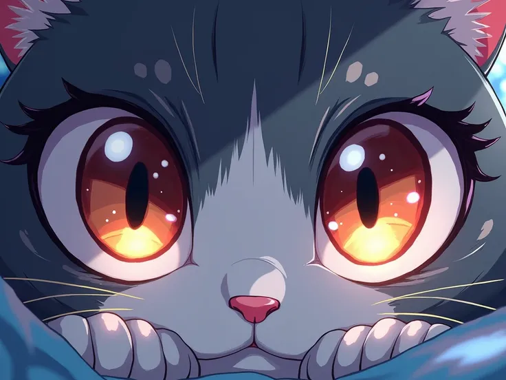 Make an anime image of a cats eyes