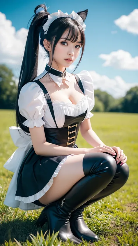 ⑤ Create an ultra-high-quality image of [Genbu] as the ultimate "maid," combining her mystical and traditional features with a modern moe aesthetic.

- **Pose**: Select either crouching, sitting, or reclining, with a calm and graceful demeanor.
- **Upper B...