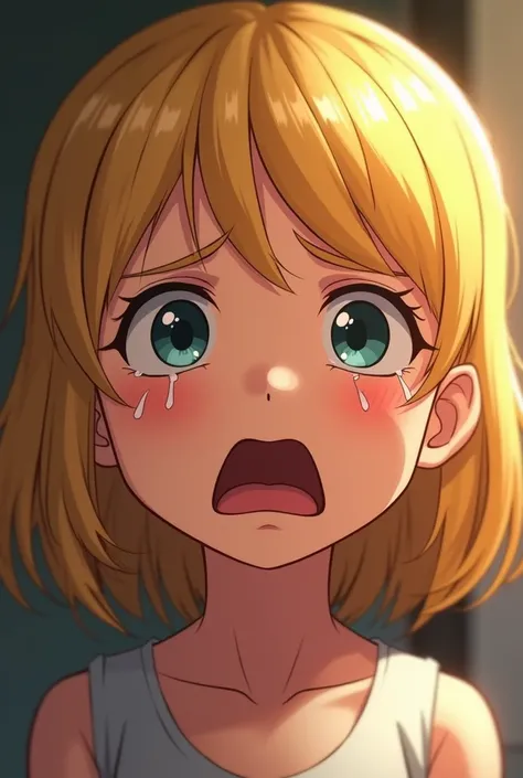 GIVE ME AN IMAGE OF A YOUNG BLONDE GIRL CRYING ANIMATED BY