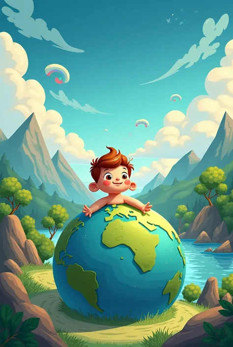 Representation of "MY HOMELAND IS THE PLANET " cartoon