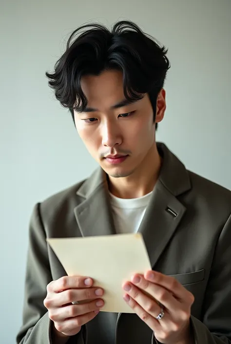 Gong Yoo holding a paper with selfie