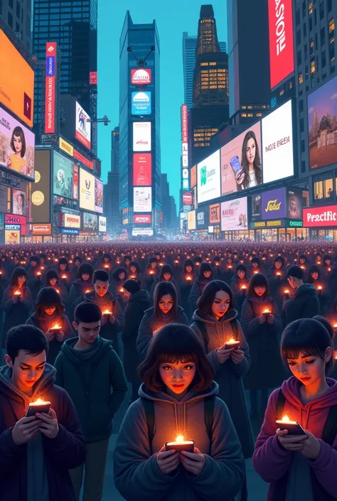 a lot of people appear connected through their cell phones