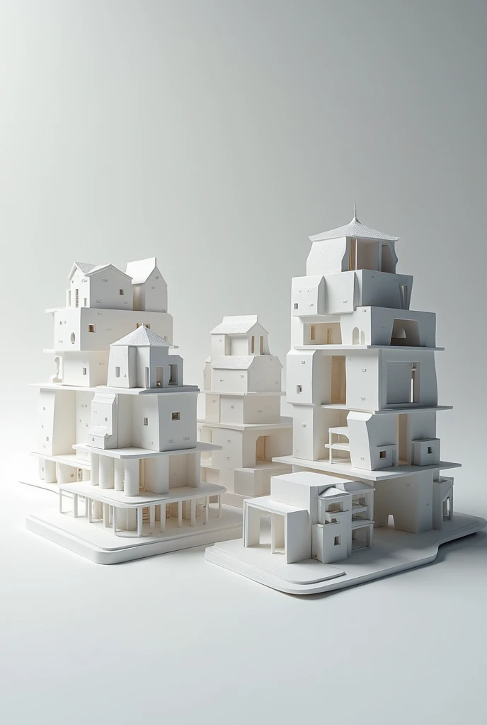 Could you create 4 images of architectural models of the plans I will show you