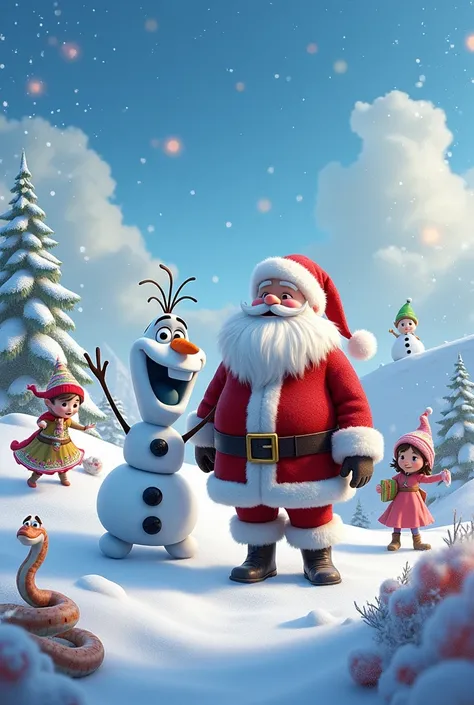 OLAF, SANTA CLAUS, SNOW GIRL, ELVES, SNAKE 