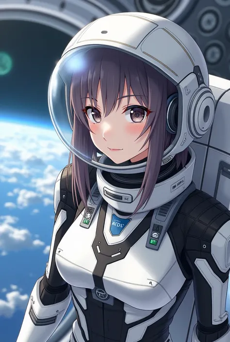 masterpiece:1.4, masterpiece, Highest quality, high resolution, newest, 2girls, friends, (group shot):5, (upper body):5, kyoto animation style, detailed, BREAK space station interior, zero gravity environment, floating, BREAK (white and black mechanical sp...