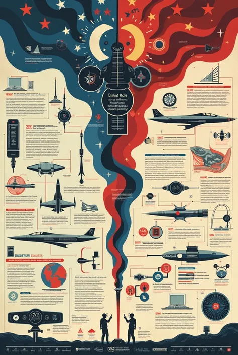 , Make an infographic about the Cold War explaining the scientific and technological advances that took place at that time