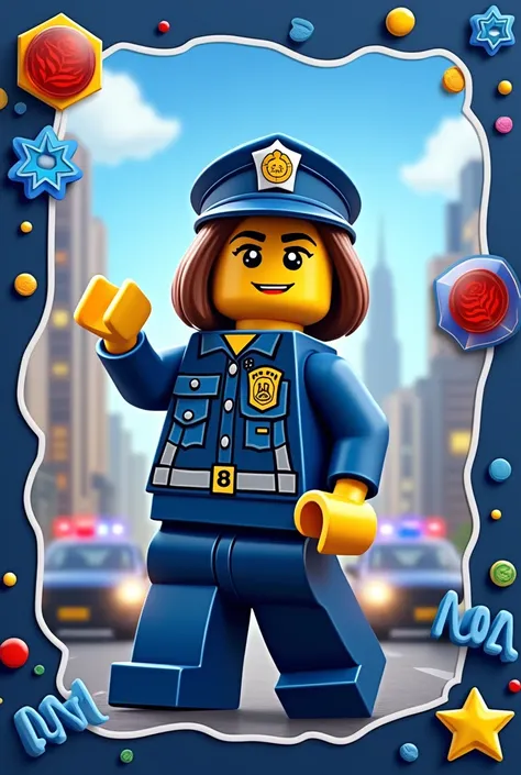 Carton Invitation anniversaire six ans  de Noa lego city police  a compléter 
