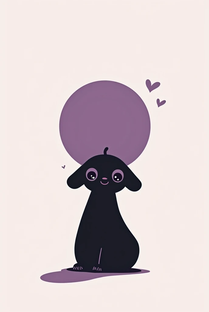 Purple and black minimalist vector illustration, cute