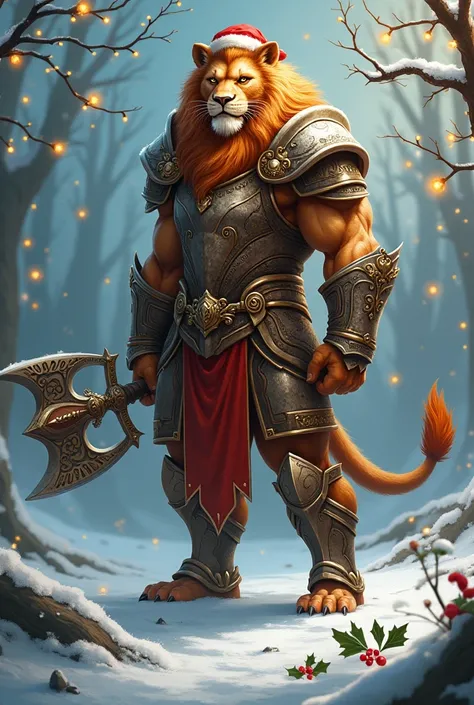 Images of human lion warrior merry Christmas with letters 2w2