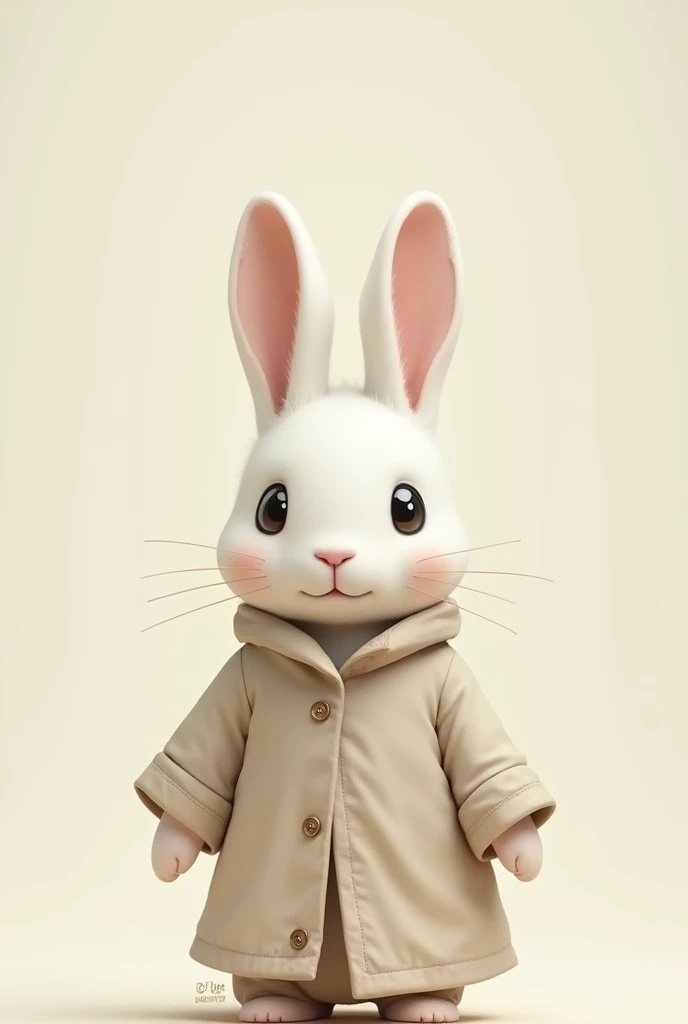 White rabbit with minimalist Sylvanian clothing 