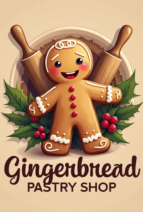 Design a logo for a pastry shop with the gingerbread cookie 