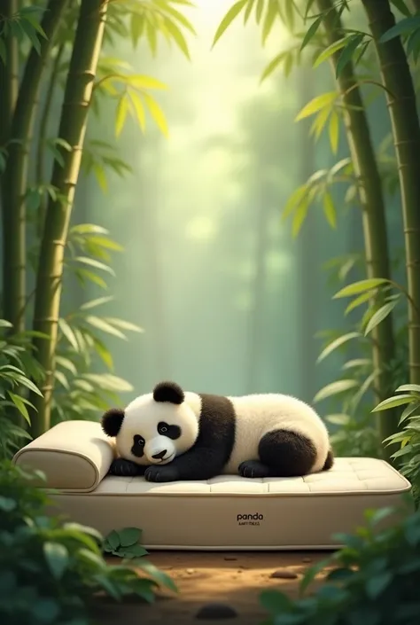 Make me an advertising image of a company called panda mattress 
