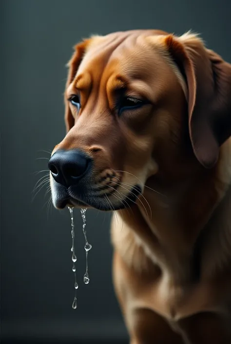  labrador crying  tears are coming out 