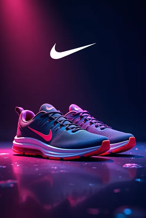 Create a banner for a virtual tennis store with the  "line store" with purple and black colors and effect with Air Max tn 1200 x 600 sneakers 