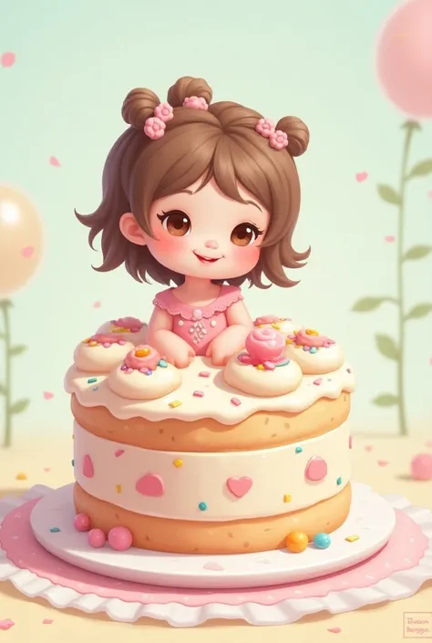 cute noelle cake、 digital art、２ｄ