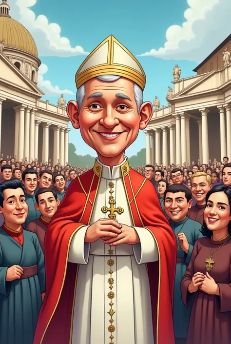 A drawing-style cartoon of John Paul I is named Pope