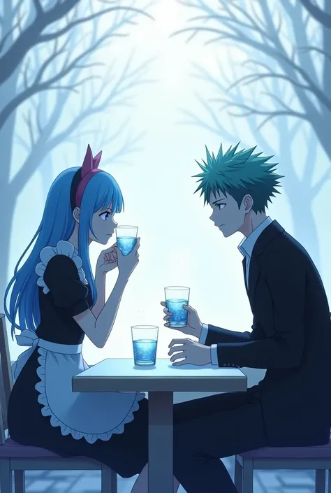 Rem drink a water with Aizen Sosuke from Bleach