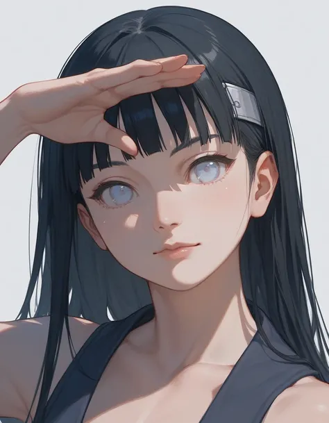 close up, head, face, sitting, score_9, score_8_up, score_7_up, ((solo)), 1girl, hinata hyuga, long hair, naruto, black hair, (((pose))), hands, fingers, big hips, Anatomically correct,
