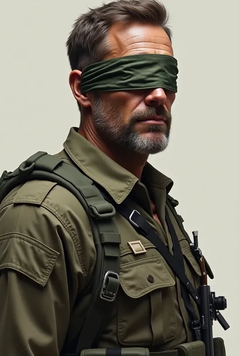 soldier with a realistic blindfold