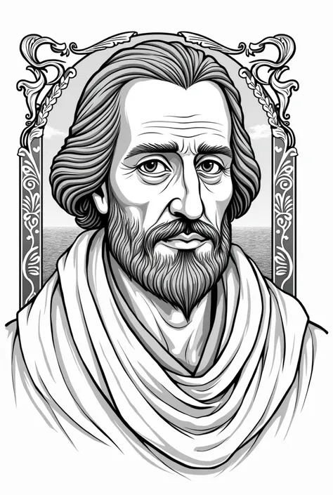 One-eyed Luis Camões coloring page