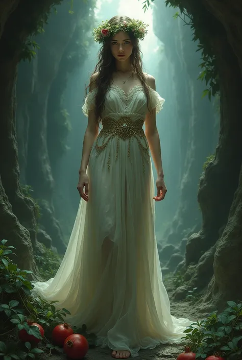  Persephone is a goddess of Greek mythology who is characterized as the queen of the underworld and guardian of the secrets of the dead.  She is the daughter of Zeus and Demeter ,  the goddess of spring . With her lover Ades .