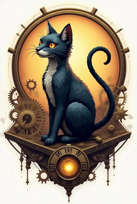 Animal rescue association logo design, steampunk style, cacomixtle

