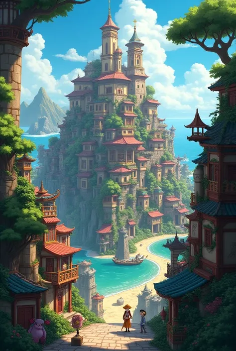 Ancient City/island  called Pandoria One Piece style.